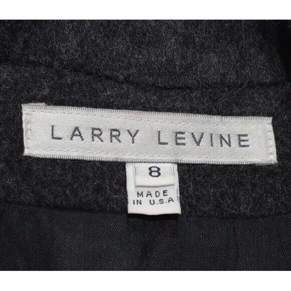 Larry Levine Women's Overcoat Size 8 Gray 100% Wool Double Breasted Winter Coat - Picture 4 of 14